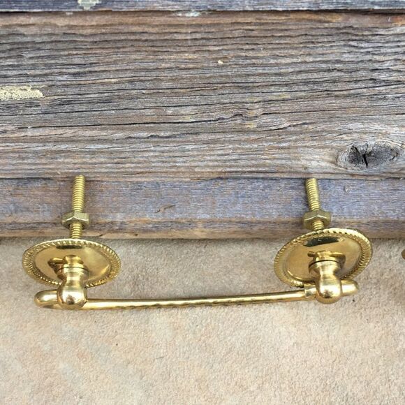 Vintage AAB Co. Brass Drawer Drop Pull Set of 2 - Picture 8 of 16